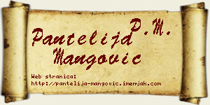 Pantelija Mangović vizit kartica